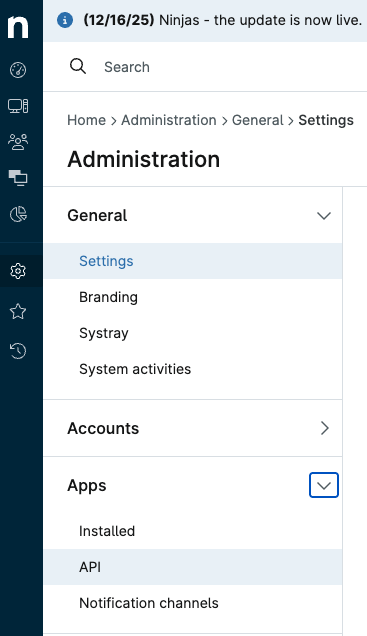 Apps > API navigation